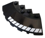 95188pb31R - Brick, Round Corner 6 x 6 with Slope 33 Edge, Facet Cutout with White Stripes Pattern Model Right Side (Sticker) - Set 76100