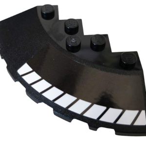 95188pb31R - Brick, Round Corner 6 x 6 with Slope 33 Edge, Facet Cutout with White Stripes Pattern Model Right Side (Sticker) - Set 76100