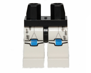 970c01pb14 - Hips and White Legs with Blue Knee Pads and Dark Bluish Gray Tally Marks Pattern
