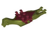 bb1308c03 - Dinosaur Body Pteranodon, 4 Studs, 6 Clips with Fixed Dark Red Top