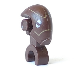 98103pb01 - Minifigure, Head, Modified Mechanical with White Eyes and Dark Tan Lines Pattern (SW Commando Droid)