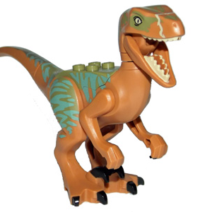 Raptor05 - Dinosaur Raptor / Velociraptor with Olive Green Back and Sand Green Markings (Jurassic World Echo)