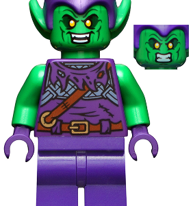 sh0813 - Green Goblin - Bright Green Skin, Dark Purple Outfit, Small Yellow Eyes, Plain Legs
