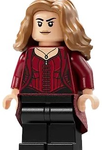 sh0897 - The Scarlet Witch (Wanda Maximoff) - Plain Black Legs, Medium Nougat Hair, Dark Red Cloth Skirt