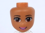 12760 - Mini Doll, Head Friends with Brown Eyes, Eyelashes, Bright Pink Lips and Open Mouth Pattern