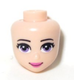 19687 - Mini Doll, Head Friends with Purple Eyes, Dark Pink Lips and Closed Mouth Pattern