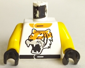 973pb0051c01 - Torso Racers Race Tiger Pattern / Yellow Arms / Black Hands