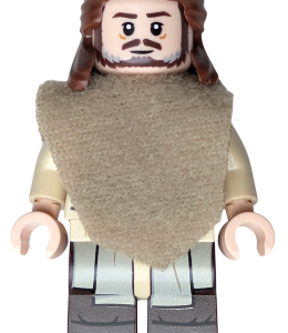 sw1334b - Qui-Gon Jinn - Dark Brown Legs, Poncho, Dark Brown Beard