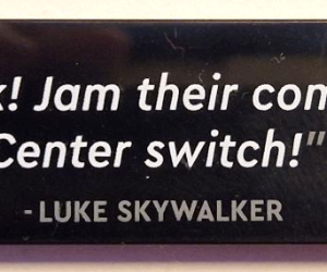 69729pb073 - Tile 2 x 6 with '"Quick! Jam their comlinks. Center switch!" - LUKE SKYWALKER' Pattern