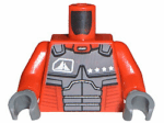 973pb0218c01 - Torso Exo-Force Dark Gray Body Armor with Four Stars Pattern / Red Arms / Dark Bluish Gray Hands