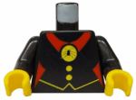 973px35c01 - Torso Castle Fright Knights Red Spider Medal Pattern / Black Arms / Yellow Hands