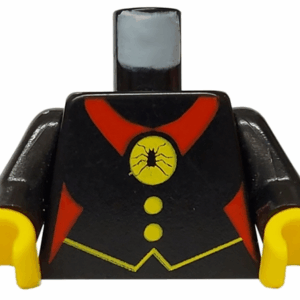 973px35c01 - Torso Castle Fright Knights Red Spider Medal Pattern / Black Arms / Yellow Hands