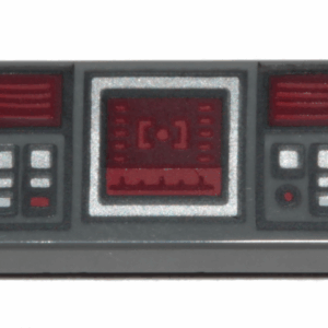 3069pb0777 - Tile 1 x 2 with SW Dark Red Target Screen, Dark Red and Silver Buttons Pattern