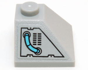 3045pb05 - Slope 45 2 x 2 Double Convex with Medium Azure Hose and Black Vents Pattern (Sticker) - Set 71200