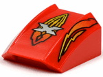 30602pb002 - Slope, Curved 2 x 2 Lip with Island Xtreme Stunts Logo and Flames Pattern