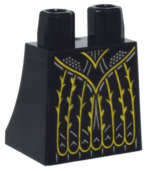 36036pb045 - Lower Body, Skirt with Gold Lines and Vines, Silver Lines and Dots Pattern