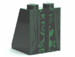 3678bpb023 - Slope 65 2 x 2 x 2 with Bottom Tube with Minifigure Dress / Skirt / Robe, HP Professor McGonagall Pattern