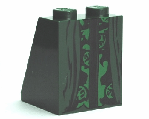 3678bpb023 - Slope 65 2 x 2 x 2 with Bottom Tube with Minifigure Dress / Skirt / Robe, HP Professor McGonagall Pattern