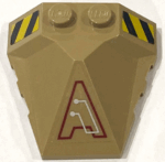 47757pb07R - Wedge 4 x 4 x 1 1/3 Pyramid Center with Stripes and Exo-Force Circuitry Right Pattern D (Stickers) - Sets 7702 / 7711