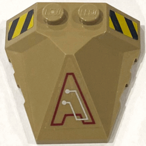 47757pb07R - Wedge 4 x 4 x 1 1/3 Pyramid Center with Stripes and Exo-Force Circuitry Right Pattern D (Stickers) - Sets 7702 / 7711