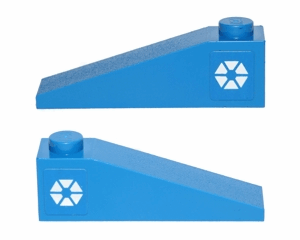 60477pb002 - Slope 18 4 x 1 with White Triangles in Hexagonal Pattern on Both Sides (SW Separatists Insignia) (Stickers) - Set 75012