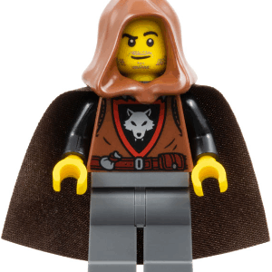 cas585 - Wolfpack - Dark Bluish Gray Legs, Dark Brown Cape, Reddish Brown Hood (Crook)