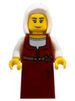 cas586 - Innkeeper - Female, Dark Red Dress, White Hood