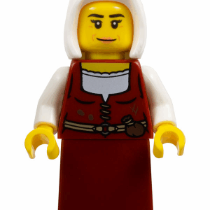 cas586 - Innkeeper - Female, Dark Red Dress, White Hood