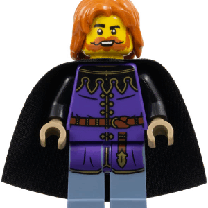 cas588 - Queen's Tax Collector - Dark Purple Surcoat, Sand Blue Legs, Black Cape, Dark Orange Hair
