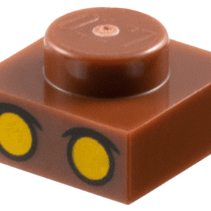 3024pb026 - Plate 1 x 1 with Bright Light Orange Eyes with Upper Eyelids Pattern
