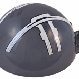 50747pb21 - Windscreen 6 x 6 x 3 Canopy Half Sphere with Dual 2 Fingers with SW Rebel Ghost Cockpit, White Perpendicular Lines with Rivets and Black Outlines Pattern