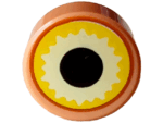 98138pb406 - Tile, Round 1 x 1 with Yellow and Bright Light Yellow Eye with Dark Orange Edge and Black Pupil Pattern (Dungeons & Dragons Beholder)
