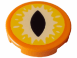 14769pb678 - Tile, Round 2 x 2 with Bottom Stud Holder with Yellow and Bright Light Yellow Eye with Black Slit Pupil Pattern (Dungeons & Dragons Beholder)
