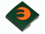 15068pb018L - Slope, Curved 2 x 2 x 2/3 with Orange Rebels Insignia Pattern Model Left Side (Sticker) - Set 75090