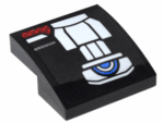 15068pb059R - Slope, Curved 2 x 2 x 2/3 with Silver Belt Pattern Model Right Side (Sticker) - Set 76051