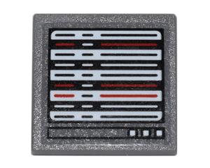 15210pb014 - Road Sign 2 x 2 Square with Open O Clip with Computer Screen with White, Red and Black Lines Pattern (Sticker) - Set 76051