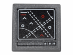 15210pb015 - Road Sign 2 x 2 Square with Open O Clip with Computer Screen with Circles, Arcs and Dotted Lines Pattern (Sticker) - Set 76051