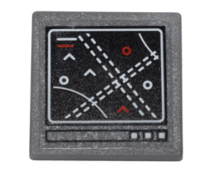 15210pb015 - Road Sign 2 x 2 Square with Open O Clip with Computer Screen with Circles, Arcs and Dotted Lines Pattern (Sticker) - Set 76051