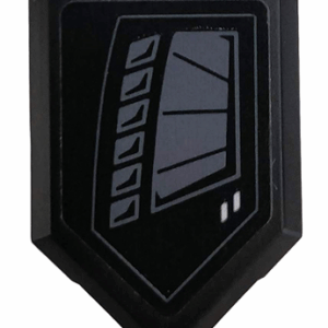 22385pb194L - Tile, Modified 2 x 3 Pentagonal with Dark Bluish Gray Vents Pattern Model Left Side (Sticker) - Set 76100