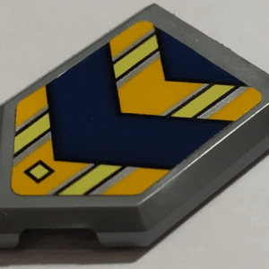 22385pb207 - Tile, Modified 2 x 3 Pentagonal with Dark Blue Arrows Pattern (Sticker) - Set 70322