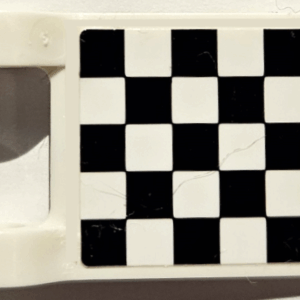 2335pb053 - Flag 2 x 2 Square with Checkered Pattern on Both Sides, Black Corners (Stickers)