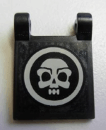 2335pb076 - Flag 2 x 2 Square with White Skull inside Circle Pattern (Sticker) - Set 4195
