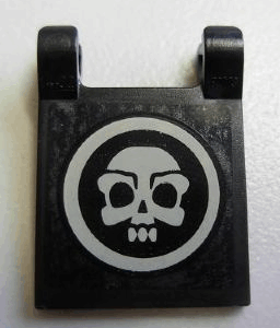 2335pb076 - Flag 2 x 2 Square with White Skull inside Circle Pattern (Sticker) - Set 4195