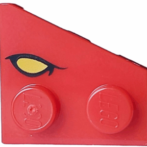 24299pb02 - Wedge, Plate 2 x 2 Left with Yellow Eye with Black Eyelid Pattern (Dungeons & Dragons Red Dragon)