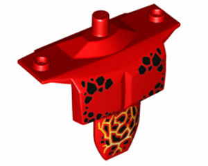 24301pb02 - Large Figure Torso Armor Shoulder Studs with Black Spots and Orange Veins Pattern