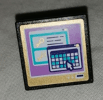 30258pb056 - Road Sign 2 x 2 Square with Clip with Keys and Keyboard on Computer Screen Pattern (Sticker) - Set 41101