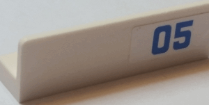 30413pb057L - Panel 1 x 4 x 1 with Blue '05' Pattern Model Left Side (Sticker) - Set 60045