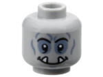 3626pb3576 - Minifigure, Head Alien Orc Black Eyebrows, Sand Blue Eye Shadow, Chin Dimple, and Wrinkles, Wide Grin with Bottom Fangs Pattern - Vented Stud