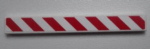 4162pb097R - Tile 1 x 8 with Red and White Danger Stripes Pattern Model Right Side (Sticker) - Set 60017