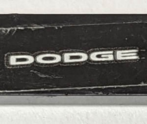 41740pb011 - Plate, Modified 1 x 4 with 2 Studs with Groove with Silver 'DODGE' Pattern (Sticker) - Set 75893